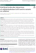 Cover page: Interfacial molecular interactions of cellobiohydrolase Cel7A and its variants on cellulose