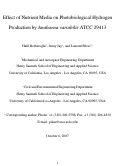 Cover page: Effect of nutrient media on photobiological hydrogen production by Anabaena variabilis ATCC 29413