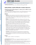 Cover page: Apathy Mediates Cognitive Difficulties in Geriatric Depression.