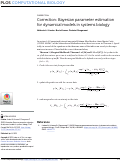 Cover page: Correction: Bayesian parameter estimation for dynamical models in systems biology