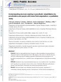 Cover page: Understanding decision-making in prosthetic rehabilitation by prosthetists and people with lower limb amputation: a qualitative study.