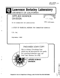 Cover page: A STUDY OF NUMERICAL METHODS FOR COMBUSTION KINETICS