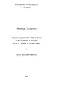 Cover page: Finding Categories