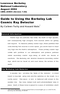 Cover page: Guide to using the Berkeley Lab Cosmic Ray Detector