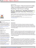 Cover page: Back to the basics: Clinical assessment yields robust mortality prediction and increased feasibility in low resource settings