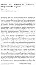 Cover page: Dante’s Cato: <em>Libertà</em> and the Dialectic of Empires in the <em>Purgatorio</em>