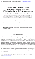 Cover page: Neutral Zone Classifiers Using a Decision-Theoretic Approach With Application to DNA Array Analyses