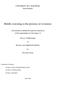Cover page: MIDDLE CENSORING IN THE PRESENCE OF COVARIATES