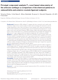 Cover page: Principal component analysis-T<sub>1ρ</sub> voxel based relaxometry of the articular cartilage: a comparison of biochemical patterns in osteoarthritis and anterior cruciate ligament subjects.