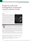 Cover page: Diagnosis and acute management of perinatal arterial ischemic stroke
