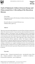 Cover page: Clash of Diplomatic Cultures between Europe and China around 1800: A Rereading of the Macartney Mission