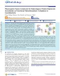 Cover page: Phycocyanin Fusion Constructs for Heterologous Protein Expression Accumulate as Functional Heterohexameric Complexes in Cyanobacteria