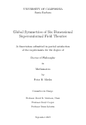 Cover page: Global Symmetries of Six Dimensional Superconformal Field Theories