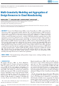 Cover page: Multi-Granularity Modeling and Aggregation of Design Resources in Cloud Manufacturing