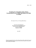 Cover page: Predicting New Hampshire Indoor Radon Concentrations from geologic information and other covariates