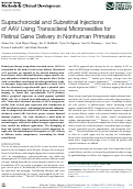 Cover page: Suprachoroidal and Subretinal Injections of AAV Using Transscleral Microneedles for Retinal Gene Delivery in Nonhuman Primates