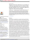 Cover page: Impact of intensive adherence counseling on viral load suppression and mortality among people living with HIV in Kampala, Uganda: A regression discontinuity design