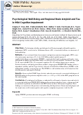 Cover page: Psychological Well-Being and Regional Brain Amyloid and Tau in Mild Cognitive&nbsp;Impairment