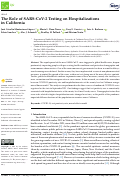 Cover page: The Role of SARS-CoV-2 Testing on Hospitalizations in California