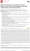 Cover page: Spatial Heterogeneity and Temporal Trends in Malaria on the Thai–Myanmar Border (2012–2017): A Retrospective Observational Study