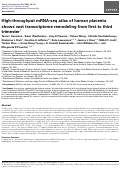Cover page: High-throughput mRNA-seq atlas of human placenta shows vast transcriptome remodeling from first to third trimester†.