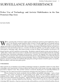 Cover page: Surveillance And Resistance: Police Use of Technology and Activist Mobilization in the San Francisco Bay Area