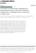 Cover page: Combined computational modeling and experimental study of the biomechanical mechanisms of platelet-driven contraction of fibrin clots