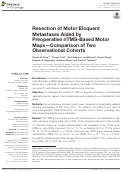 Cover page: Resection of Motor Eloquent Metastases Aided by Preoperative nTMS-Based Motor Maps-Comparison of Two Observational Cohorts.