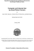 Cover page: Computer and Internet Use by Great Plains Farmers