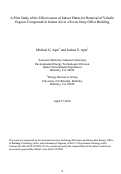 Cover page: A Pilot Study of the Effectiveness of Indoor Plants for Removal of Volatile Organic Compounds in Indoor Air in a Seven-Story Office Building