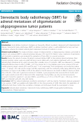 Cover page: Stereotactic body radiotherapy (SBRT) for adrenal metastases of oligometastatic or oligoprogressive tumor patients.