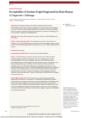 Cover page: Encephalitis of Unclear Origin Diagnosed by Brain Biopsy : A Diagnostic Challenge