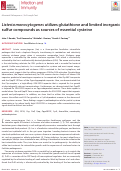 Cover page: Listeria monocytogenes utilizes glutathione and limited inorganic sulfur compounds as sources of essential cysteine.