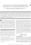 Cover page: Arthroscopic Anterior Shoulder Stabilization With Incorporation of a Comminuted Bony Bankart Lesion