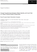 Cover page: Causal Connections between Water Quality and Land Use in a Rural Tropical Island Watershed