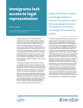 Cover page of Immigrants Lack Access to Legal Representation