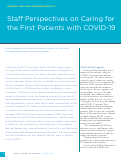 Cover page: Staff Perspectives on Caring for the First Patients with COVID-19