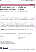 Cover page: Increasing cure rates of solid tumors by immune checkpoint inhibitors