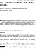 Cover page: Emancipation through Modern Poetics: History, Politics, and Aesthetics in Muriel Rukeyser’s&nbsp;<em>The Book of the Dead</em>&nbsp;