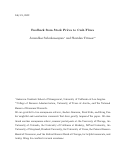 Cover page: Feedback from Stock Prices to Cash Flows” (formerly called “Real Effects of Financial Market Trading)