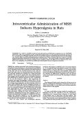 Cover page: Intraventricular administration of MSH induces hyperalgesia in rats