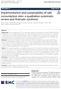 Cover page: Implementation and sustainability of safe consumption sites: a qualitative systematic review and thematic synthesis