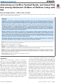 Cover page: Intervening on Conflict, Parental Bonds, and Sexual Risk Acts among Adolescent Children of Mothers Living with HIV