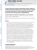 Cover page: Systemic lipopolysaccharide administration impairs retrieval of context–object discrimination, but not spatial, memory: Evidence for selective disruption of specific hippocampus-dependent memory functions during acute neuroinflammation