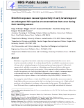 Cover page: Bifenthrin exposure causes hyperactivity in early larval stages of an endangered fish species at concentrations that occur during their hatching season