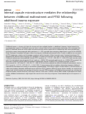 Cover page: Internal capsule microstructure mediates the relationship between childhood maltreatment and PTSD following adulthood trauma exposure.