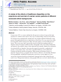 Cover page: A review of the effects of healthcare disparities on the experience and survival of ovarian cancer patients of different racial and ethnic backgrounds