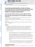 Cover page: Community-based Implementation of Centers for Disease Control and Prevention's Recommended Screening for Sexually Transmitted Infections Among Youth at High Risk for HIV Infection in Los Angeles and New Orleans.