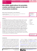 Cover page: MicroRNA applications for prostate, ovarian and breast cancer in the era of precision medicine