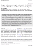 Cover page: Receptor and metabolic insights on the ability of caffeine to prevent alcohol-induced stimulation of mesolimbic dopamine transmission.